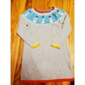 Mini Boden Faire Isle Snowman Sweater Dress